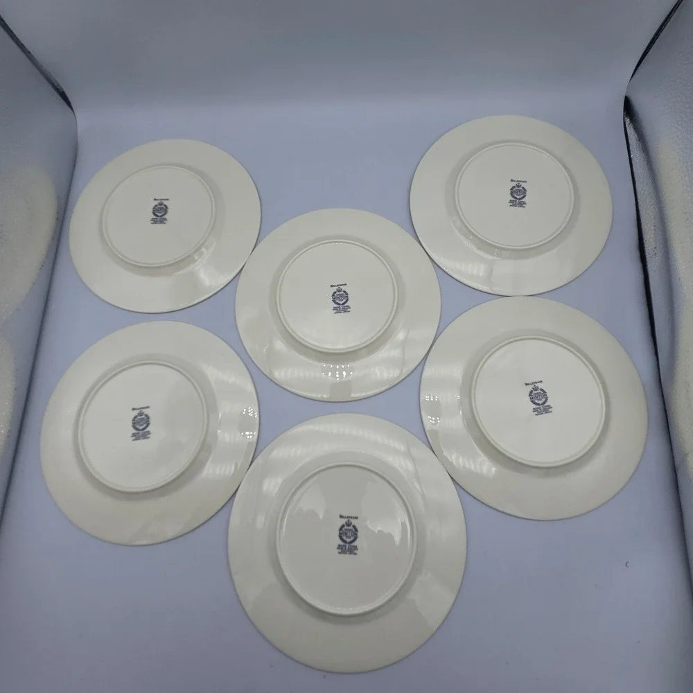 Minton Bellemeade Salad Plates Set of 6 Blue Floral Bone China 8